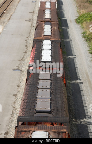 Güterwagen in Canadian Pacific Rangierbahnhofs in Port Coquitlam Vancouver BC British Columbia Kanada Stockfoto