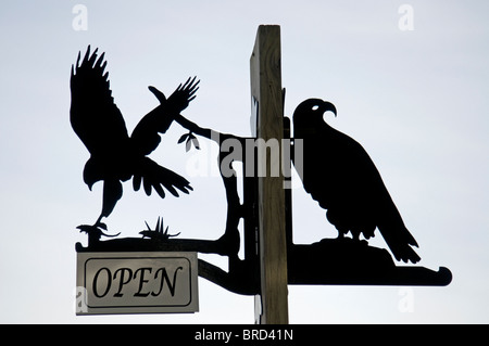 Am Straßenrand Zeichen in der Nähe von Ulva auf der Isle of Mull, Schottland. Strathclyde.  SCO 6733 Stockfoto