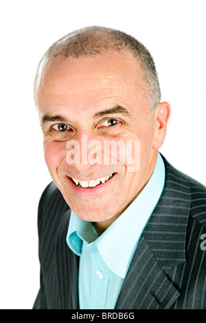 Porträt von lächelnden Geschäftsmann isoliert auf weißem Hintergrund Stockfoto
