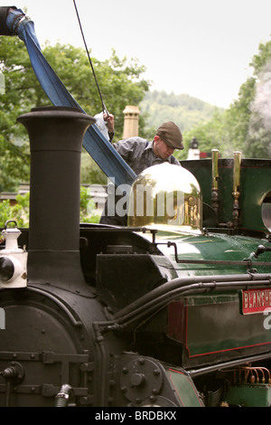 Dampftank Motoren auf der welsh Ffestiniog Bahn ländlichen Zug Service Wales Großbritannien Stockfoto