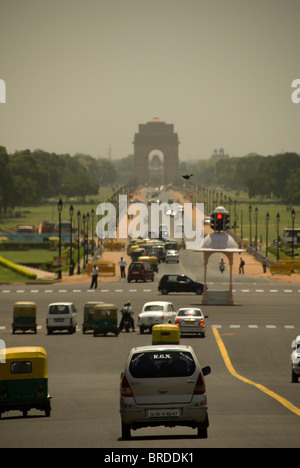 Blick auf India Gate, Delhi vom Rashtrapati Bhavan Präsidentenpalast Stockfoto