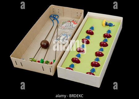 Vintage Subbuteo Fußball / Fußball-team Kit Stockfoto