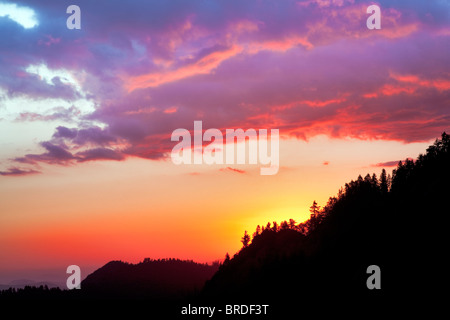 Blick auf Sonnenuntergang von Moro Rock. Sequoia Nationalpark, Kalifornien von Moro Rock. Sequoia Nationalpark, Kalifornien Stockfoto