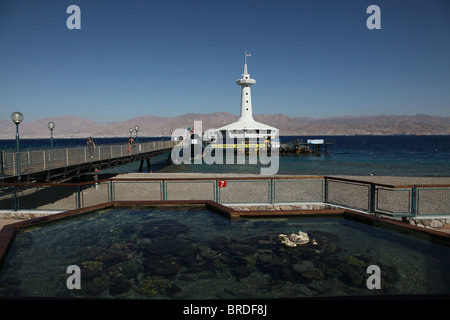 Blick auf die Unterwasser-Observatorium Marine Park in der südlichen Stadt Eilat Israels Stockfoto