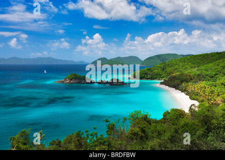 Stamm-Strand. St. John Island. Jungferninseln (US). Virgin Islands Nationalpark. Stockfoto