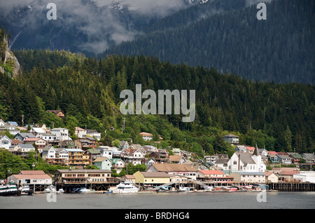 Panoramablick auf Township von Ketchikan Inside Passage Alaska USA Stockfoto