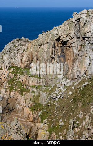 Beliebte Lage Bosigran Cliffs in Penwith Cornwall Klettern Stockfoto