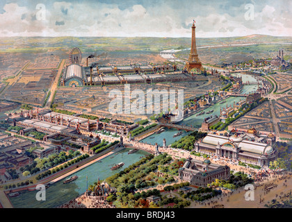 Panoramablick auf der Weltausstellung von 1900, Paris, Frankreich Stockfoto