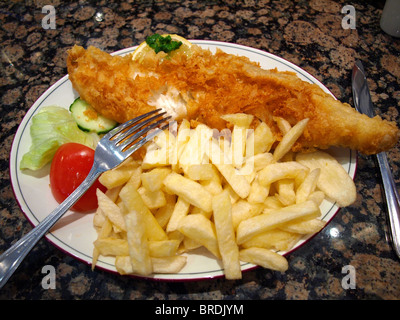 Qualität Fish And Chips bereit zum Essen in einem Restaurant Spezialist Stockfoto