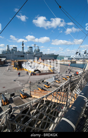 HMS Ark Royal von Upper Deck, HMS Victory, Portsmouth Historic Dockyard, England, UK Stockfoto