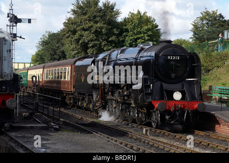 Dampfzüge auf der Mid-Hants Eisenbahn in Hampshire, England. aufgenommen im Herbst Gala im September 2010 Stockfoto