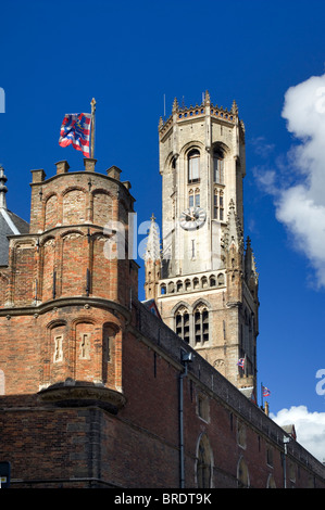 Glockenturm und Markthalle, Brügge, Belgien Stockfoto