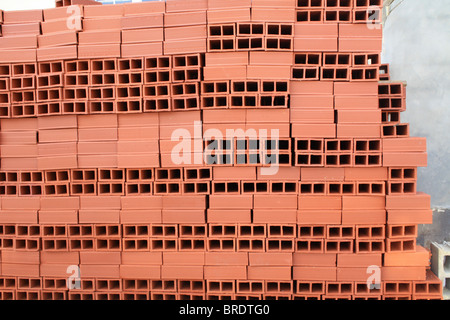 Bau roten Ziegeln. Stockfoto