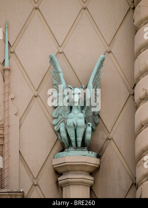 DETAIL EINES TEILS DES FORUM-THEATERGEBÄUDES, ECKE FLINDERS STREET UND RUSSELL STREET, MELBOURNE VICTORIA, AUSTRALIEN Stockfoto