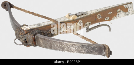 Eine Deutsche Jagd Armbrust, circa 1730 Schlanke Stahl prod, durch