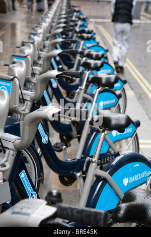 Londons "Boris" Fahrräder Stockfoto