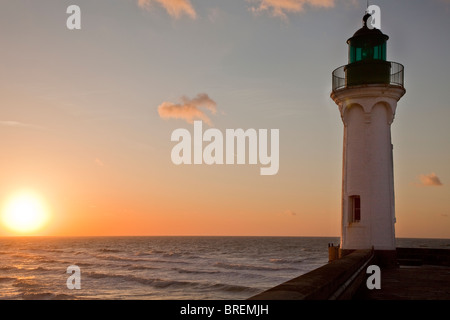 Leuchtturm von Saint-Valery-En-Caux, Haute-Normandie, Frankreich Stockfoto