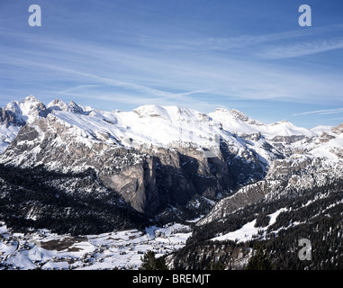 Felswand Monte De Stevia über das Langental-Langental-Wolkenstein Dolomiten Italien Stockfoto