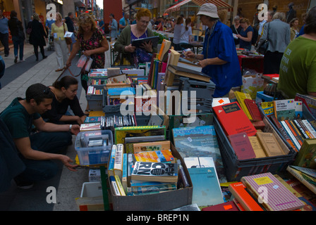 Weltweit längste Buch fair Kulturfestivalen Festival Drottninggatan Stockholm Schweden Mitteleuropa Stockfoto