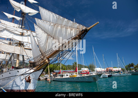 Picton Castle vertäut in Avarua, Cookinseln Stockfoto