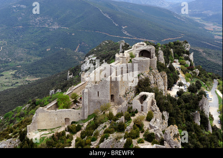 Burg Peyrepertuse Duilhac, Land der Katharer, Aude, Languedoc-Roussillon, Frankreich Stockfoto