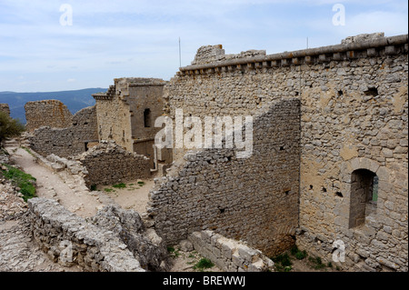 Burg Peyrepertuse Duilhac, Land der Katharer, Aude, Languedoc-Roussillon, Frankreich Stockfoto