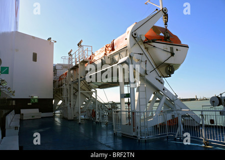 An Bord der Sea France Passagier-Fähre überqueren den Ärmelkanal zwischen Dover und Calais, Sommer 2010. Stockfoto