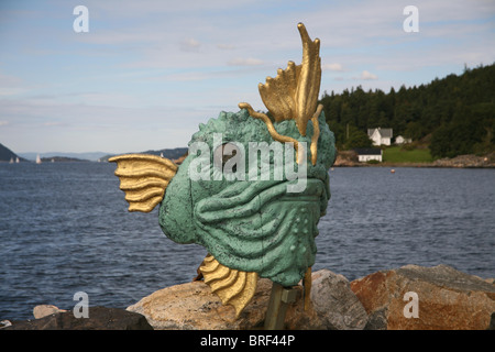 Fisch-Statue in Hvitsten Akershus Grafschaft Stockfoto