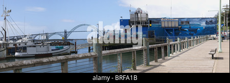 Yaquina Bay Bridge und Dockside, Newport, Oregon Coast Stockfoto