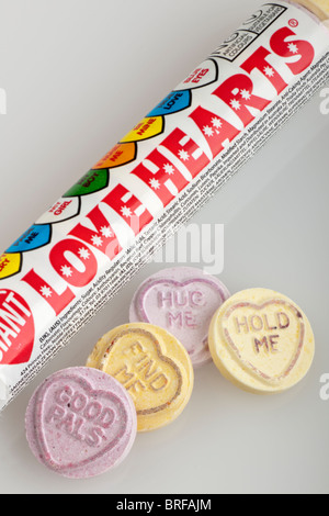 Paket von Swizzels Matlow riesige Liebe Herzen Süßigkeiten Stockfoto