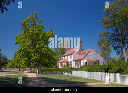 St. George Tucker House auf Nicholson Street, Colonial Williamsburg, Virginia, USA. Stockfoto