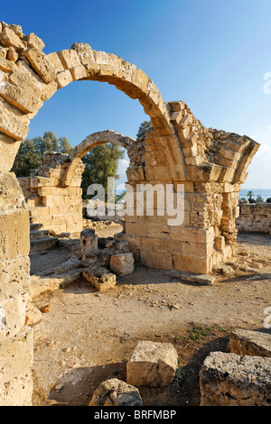 Saranda Kolones Festung, Torbogen, Archäologie, Weltkulturerbe, Kato, Paphos, Paphos, Zypern, Europa Stockfoto