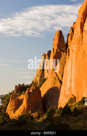 Nord-Gateway Rock, Garden of the Gods.  Jahren der Erosion schaffen einzigartige Sandstein-Formationen, Colorado, USA Stockfoto