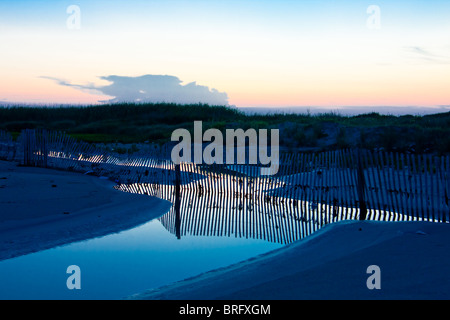 Szene an der Küste am Strand am Meer Rim Park, Texas am Golf von Mexiko. Stockfoto