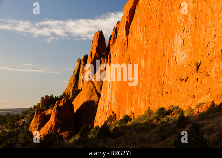 Nord-Gateway Rock, Garden of the Gods.  Jahren der Erosion schaffen einzigartige Sandstein-Formationen, Colorado, USA Stockfoto