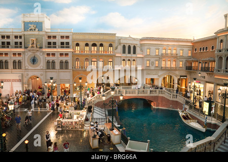 Der Canal Grande, Venetian Hotel, Strip, Las Vegas USA Stockfoto