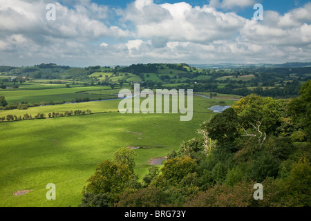 Blick über das Tal von der Spitze des Dinefwr Castle, Llandeilo, Carmarthenshire, Wales, Uk Stockfoto