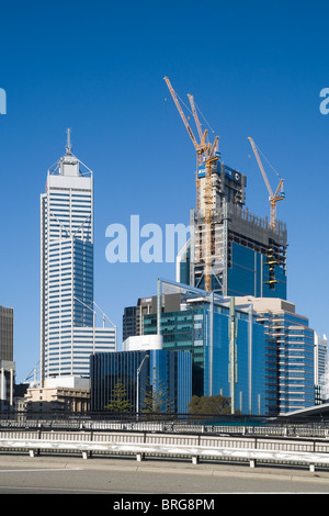 Bau des neuen Turms BHP Billiton in Perth, Western Australia. Ende 2010. Stockfoto