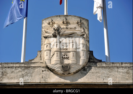 Frankreich, Bordeaux, Palais Rohan, Rathaus, Stadtwappen Stockfoto