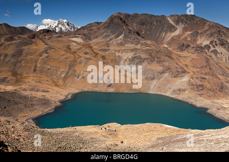 Cordillera Rea: Berge Anfahrt: kleine Bergsee Stockfoto