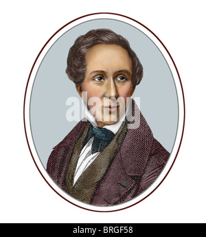 Hans Christian Andersen 1805 1875 dänische Schriftsteller moderne Illustration aus einer Gravur Stockfoto