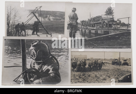 130 Pressefotos - Frankreich,Zeit des Zweiten Weltkriegs,der französische Feldzug interessante Fotos der Wehrmacht. Überwiegend Bilder von den Aktivitäten von Pionieren, Baubataillonen, Signaleinheiten, Rad oder OT. Diese stammen aus der Zerbrechung eines zeitgenössischen Fotoarchivs. Fast alle Fotografien sind detailliert eingeschrieben. Wenige Duplikate. Meist unveröffentlicht.,historisch,historisch,Menschen,1930er,20th century,Wehrmacht,Streitkräfte,Armee,NS,Nationalsozialismus,Nationalsozialismus,Drittes Reich,Deutsches Reich,Deutschland,Objekt,Objekte,Stills,Clipping,Ausschnitte,Zusatzrechte-Clearences-nicht verfügbar Stockfoto