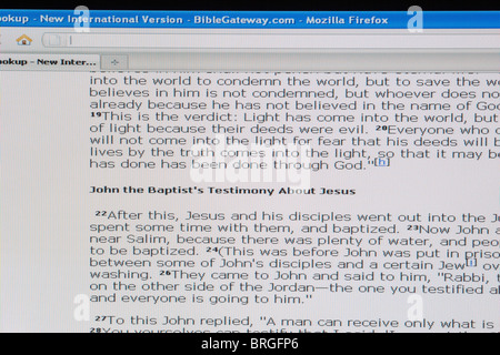 Screenshot der Website des Online-Passagen aus der Bibel Stockfoto