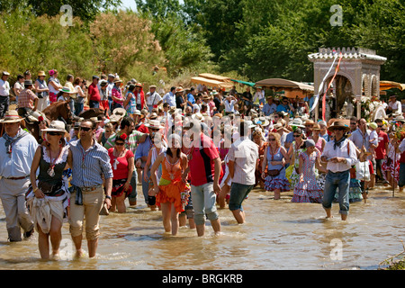Compostela Haciendo el Camino del El Rocio Villamanrique Sevilla Andalusien España Pilgerweg von El Rocio Andalusien Spanien Stockfoto