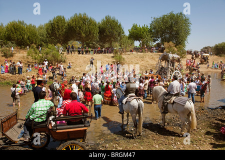Compostela Haciendo el Camino del El Rocio Villamanrique Sevilla Andalusien España Pilgerweg von El Rocio Andalusien Spanien Stockfoto