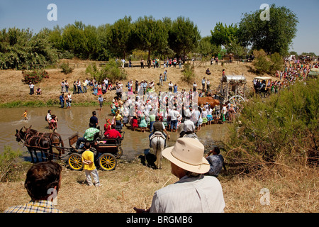 Compostela Haciendo el Camino del El Rocio Villamanrique Sevilla Andalusien España Pilgerweg von El Rocio Andalusien Spanien Stockfoto