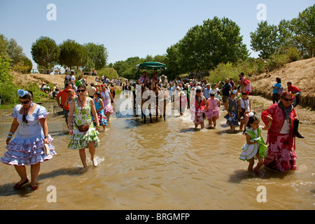 Compostela Haciendo el Camino del El Rocio Villamanrique Sevilla Andalusien España Pilgerweg von El Rocio Andalusien Spanien Stockfoto