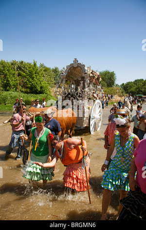 Compostela Haciendo el Camino del El Rocio Villamanrique Sevilla Andalusien España Pilgerweg von El Rocio Andalusien Spanien Stockfoto