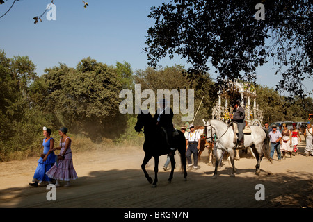 Compostela Haciendo el Camino del El Rocio Villamanrique Sevilla Andalusien España Pilgerweg von El Rocio Andalusien Spanien Stockfoto