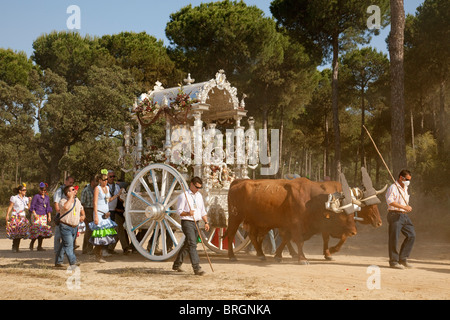 Compostela Haciendo el Camino del El Rocio Villamanrique Sevilla Andalusien España Pilgerweg von El Rocio Andalusien Spanien Stockfoto